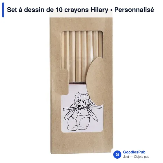 Set à dessin de 10 crayons Hilary - Image 1