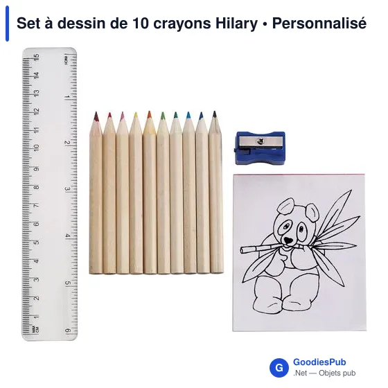 Set à dessin de 10 crayons Hilary - Image 2