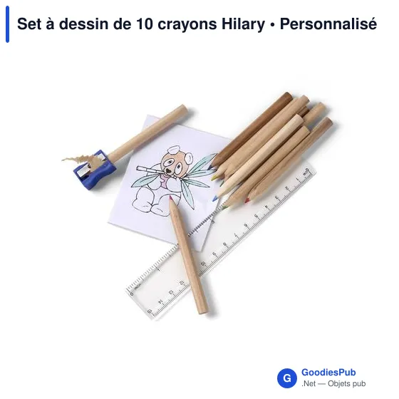 Set à dessin de 10 crayons Hilary - Image 3