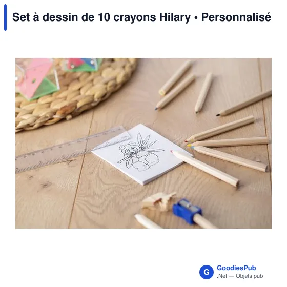 Set à dessin de 10 crayons Hilary - Image 4