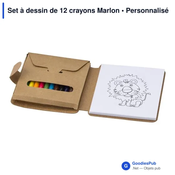 Set à dessin personnalisable de 12 crayons avec logo - Image 3