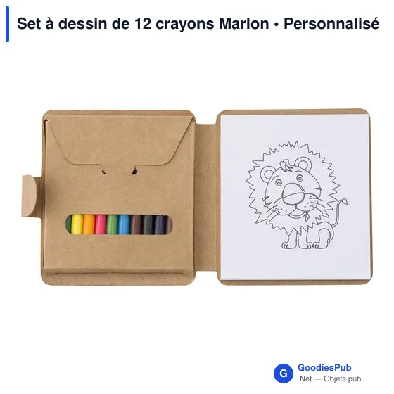 Set à dessin personnalisable de 12 crayons avec logo - Image 5