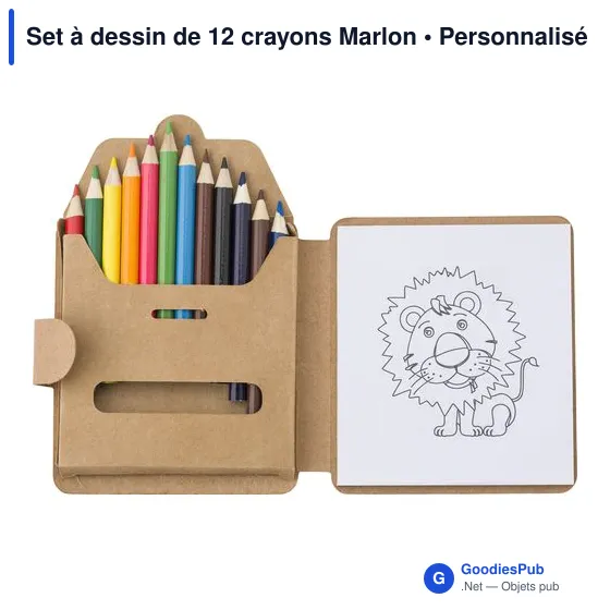 Set à dessin personnalisable de 12 crayons avec logo - Image 6