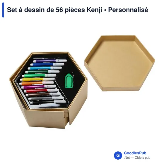 Set à dessin personnalisable de 56 pièces Kenji avec logo - Image 2