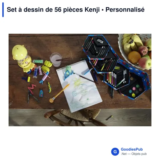 Set à dessin personnalisable de 56 pièces Kenji avec logo - Image 4