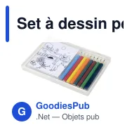 Set à dessin personnalisable de 8 crayons Adita avec logo - Miniature 2