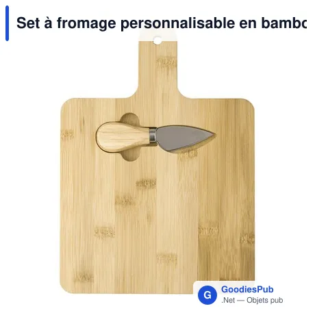 Set à fromage personnalisable en bambou avec logo - Jelena