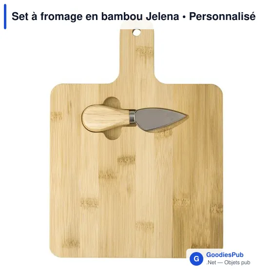 Set à fromage personnalisable en bambou avec logo - Jelena - Image 1