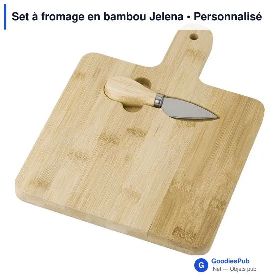 Set à fromage personnalisable en bambou avec logo - Jelena - Image 2
