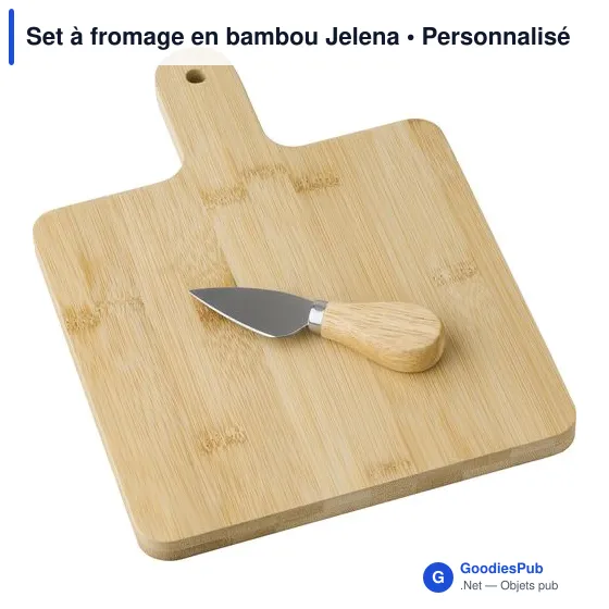 Set à fromage personnalisable en bambou avec logo - Jelena - Image 3