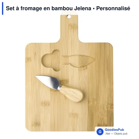 Set à fromage personnalisable en bambou avec logo - Jelena - Image 4