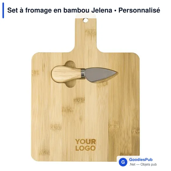 Set à fromage personnalisable en bambou avec logo - Jelena - Image 5