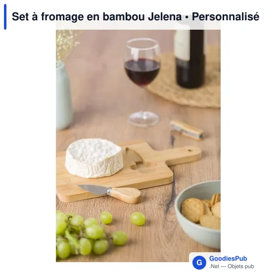 Set à fromage personnalisable en bambou avec logo - Jelena - Image 6