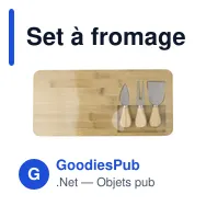 Set à fromage personnalisable en bambou avec logo - Regina - Miniature 1
