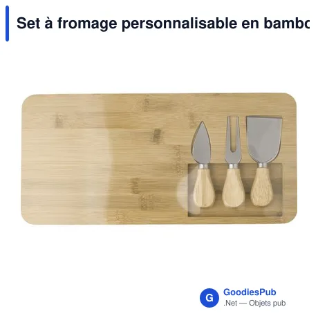 Set à fromage personnalisable en bambou avec logo - Regina