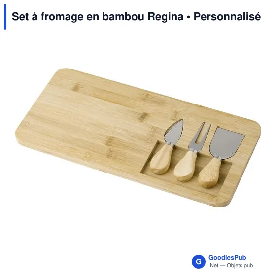 Set à fromage personnalisable en bambou avec logo - Regina - Image 2
