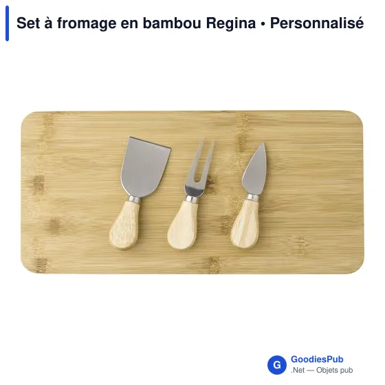 Set à fromage personnalisable en bambou avec logo - Regina - Image 3