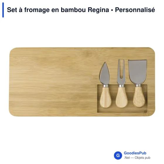 Set à fromage personnalisable en bambou avec logo - Regina - Image 5