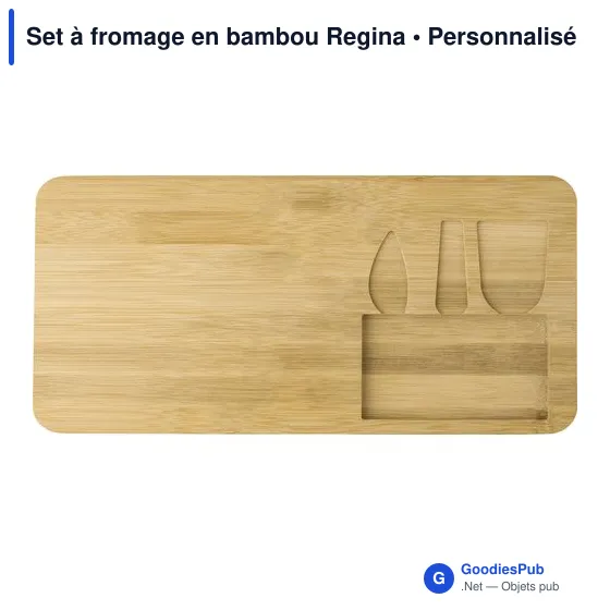 Set à fromage personnalisable en bambou avec logo - Regina - Image 6