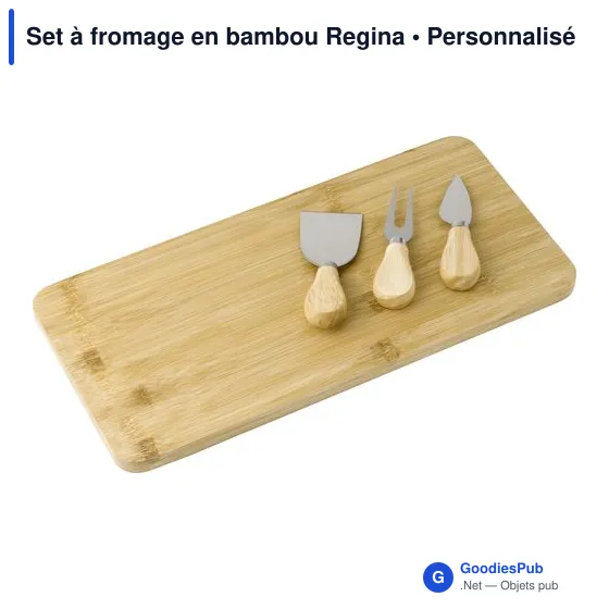 Set à fromage personnalisable en bambou avec logo - Regina - Image 7