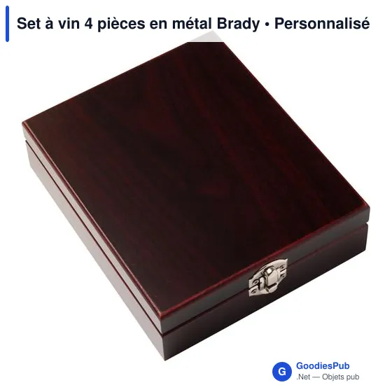 Set à vin 4 pièces personnalisable avec logo - Brady - Image 1