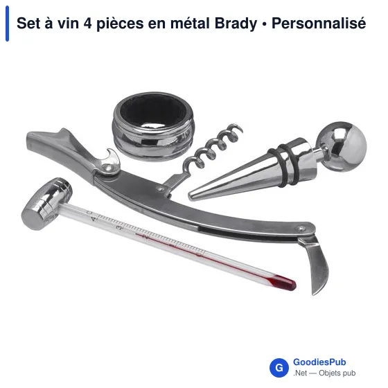 Set à vin 4 pièces personnalisable avec logo - Brady - Image 2