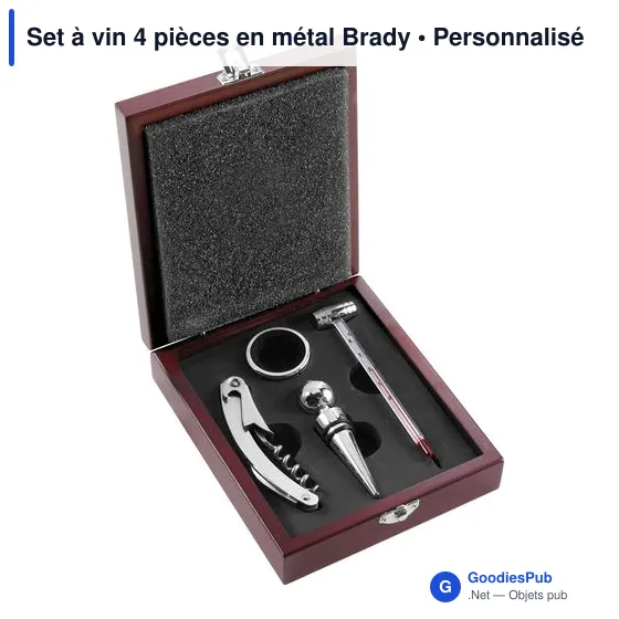 Set à vin 4 pièces personnalisable avec logo - Brady - Image 3