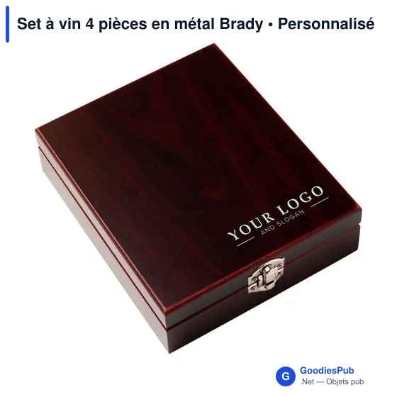 Set à vin 4 pièces personnalisable avec logo - Brady - Image 4