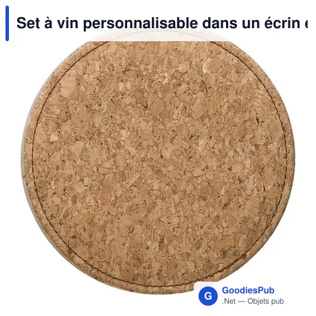 Set à vin personnalisable dans un écrin en PU aspect liège Milanaavec logo