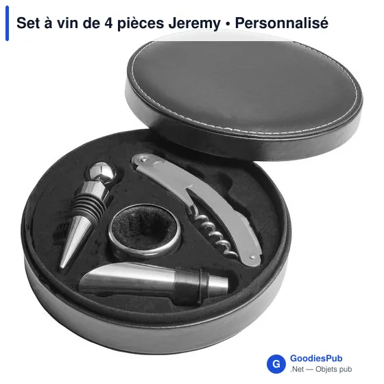 Set à vin personnalisable de 4 pièces Jeremy avec logo - Image 2