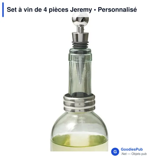 Set à vin personnalisable de 4 pièces Jeremy avec logo - Image 5