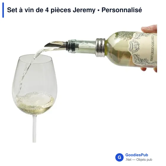 Set à vin personnalisable de 4 pièces Jeremy avec logo - Image 7