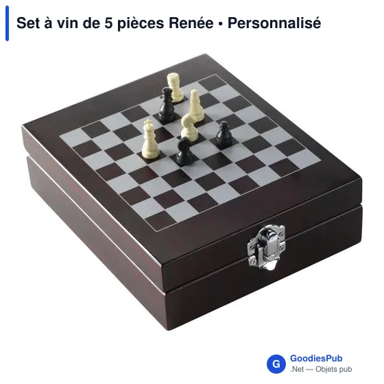 Set à vin personnalisable Renée avec logo - 5 pièces - Image 1