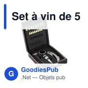 Set à vin personnalisable Renée avec logo - 5 pièces - Miniature 2
