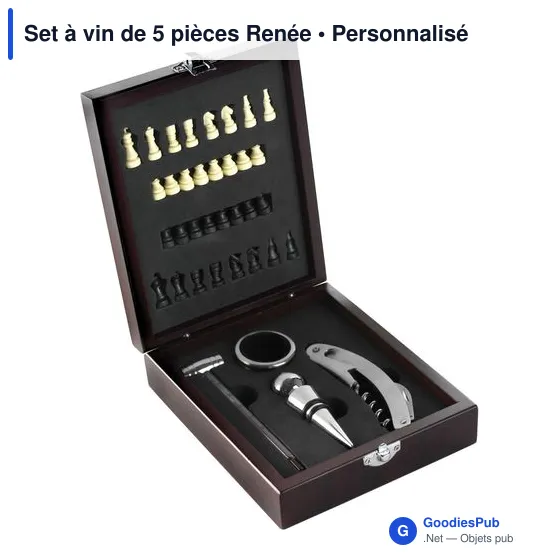 Set à vin personnalisable Renée avec logo - 5 pièces - Image 2