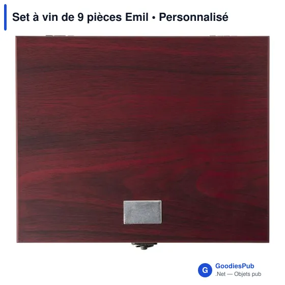 Set à vin personnalisable de 9 pièces avec logo - Emil - Image 1