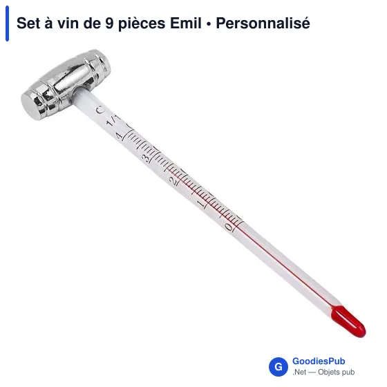 Set à vin personnalisable de 9 pièces avec logo - Emil - Image 7