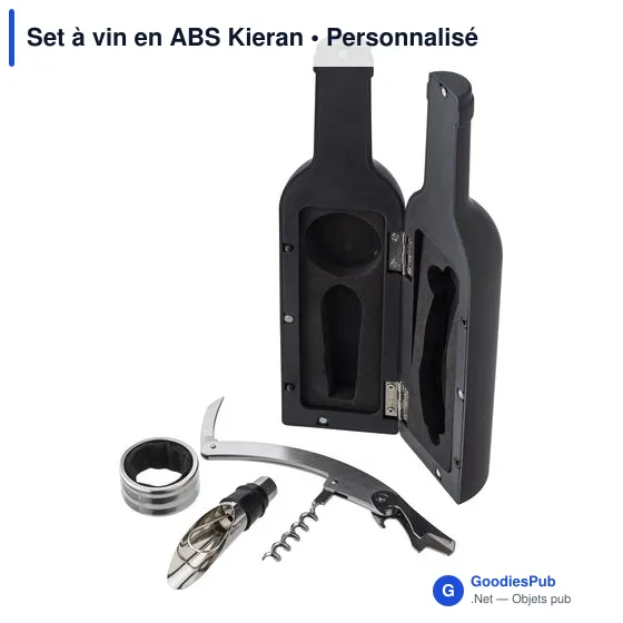 Set à vin personnalisable Kieran avec logo - Accessoires en ABS - Image 2
