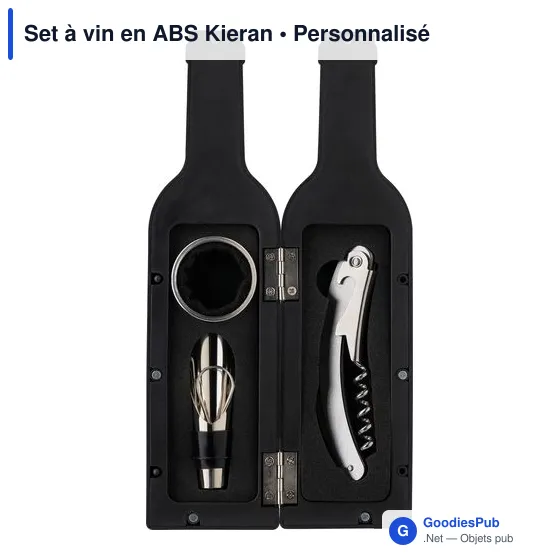 Set à vin personnalisable Kieran avec logo - Accessoires en ABS - Image 3