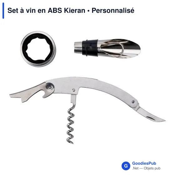 Set à vin personnalisable Kieran avec logo - Accessoires en ABS - Image 4