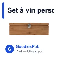 Set à vin personnalisable en bambou Gareth avec logo - Miniature 1