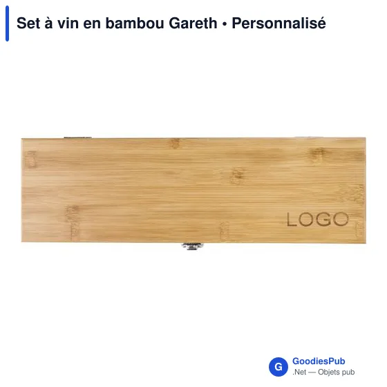 Set à vin personnalisable en bambou Gareth avec logo - Image 2