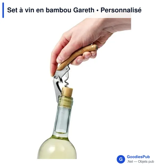 Set à vin personnalisable en bambou Gareth avec logo - Image 6
