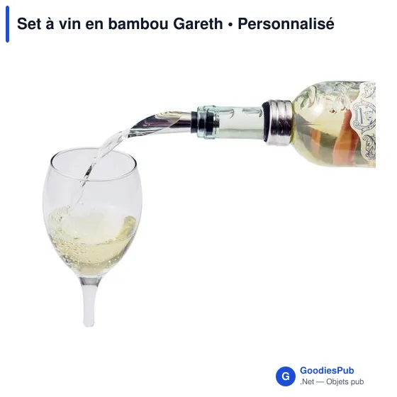 Set à vin personnalisable en bambou Gareth avec logo - Image 7