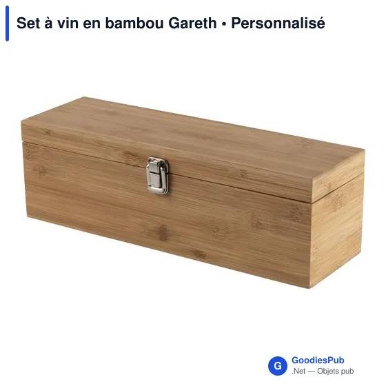 Set à vin personnalisable en bambou Gareth avec logo - Image 8