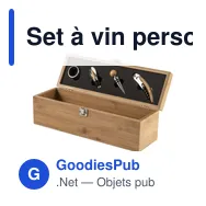 Set à vin personnalisable en bambou Gareth avec logo - Miniature 9