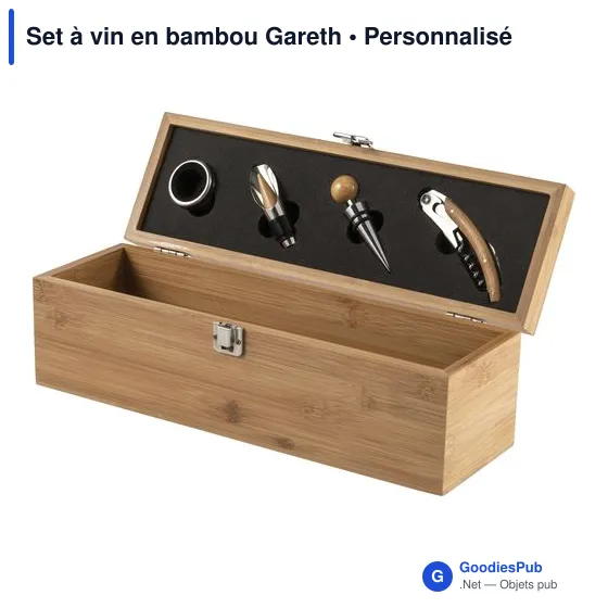Set à vin personnalisable en bambou Gareth avec logo - Image 10