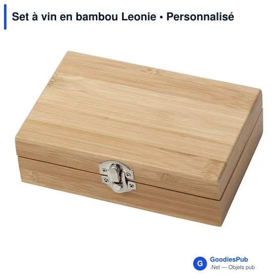 Set à vin personnalisable en bambou avec logo - Leonie - Image 3