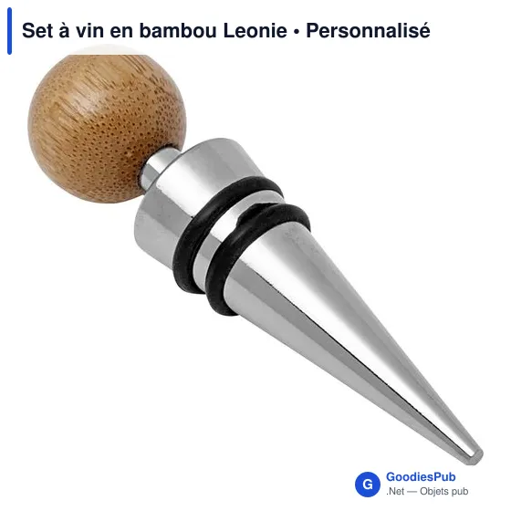 Set à vin personnalisable en bambou avec logo - Leonie - Image 5