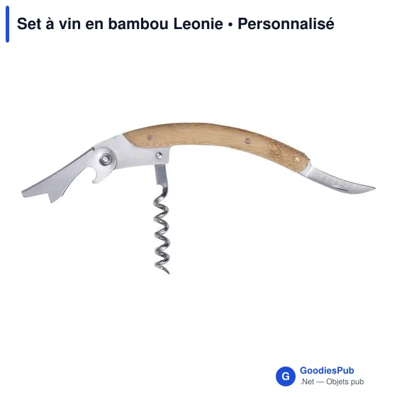 Set à vin personnalisable en bambou avec logo - Leonie - Image 6